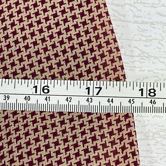 Fiori Di Zucca Red Cream Retro Mini Houndstooth Print Silk A Line Dress Size 10 - Picture 11 of 11